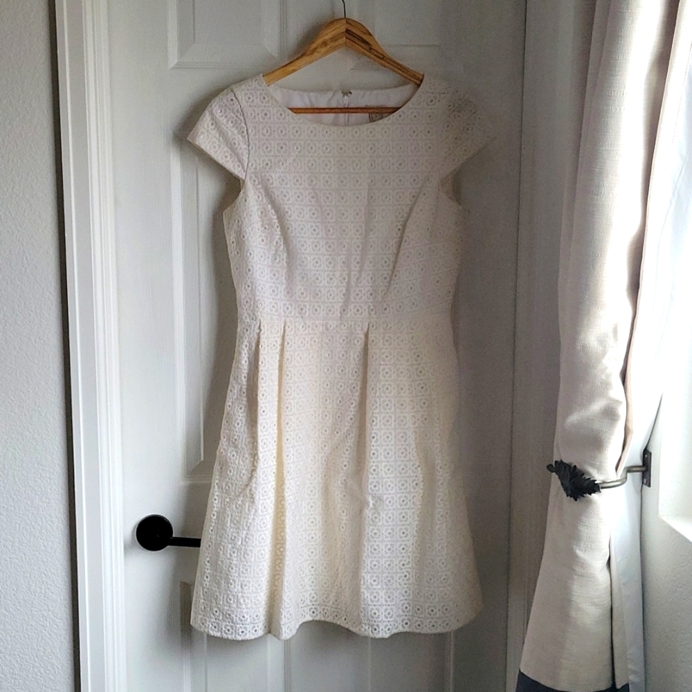 White JCrew Capsleeve Dress